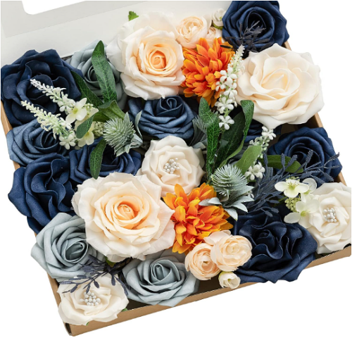 סידורי פרחים לחתונה חבילה משתלמת של פרחי משי איכותיים עם גבעול למגוון קישוטי חתונה מרהיבים