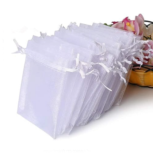 שקיות אורגנזה לממתקים 100 שקיות שקופות יפיפיות לחתונה למילוי עם ממתקים או מתנות קטנות