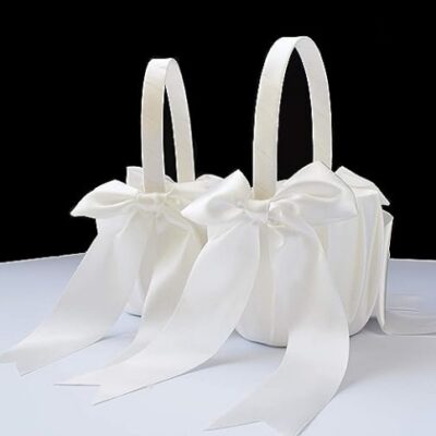 סט סלסלות לחתונה 2 סלי פרחים בעיצוב מפואר ומרשים במיוחד...