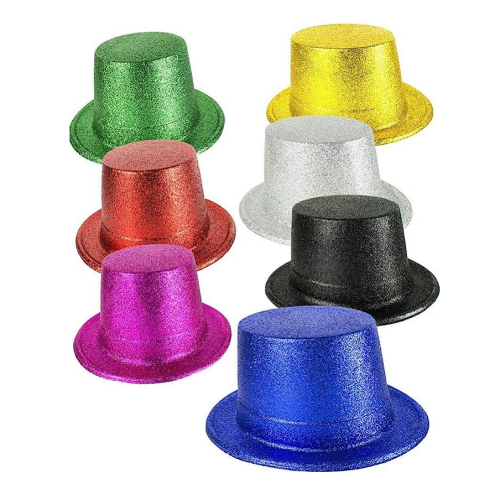 כובעים מגניבים לחתונה חבילה של 12 כובעי אלגנט בצבעים נוצצים מהממים שהאורחים שלכן יאהבו ממש