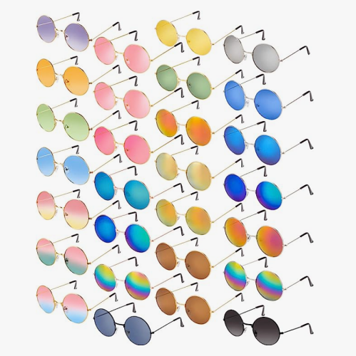 משקפי שמש היפים חבילה ענקית של 28 זוגות משקפי סיקסטיז מהממים ואיכותיים במגוון של צבעים הורסים