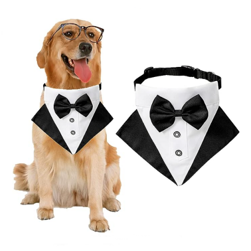בגדי חתונה לכלב קולר טוקסידו אלגנטי ושובה לב להתאמה מושלמת לצוואר של הכלב שלכם ונוחיות מירבית עבורו