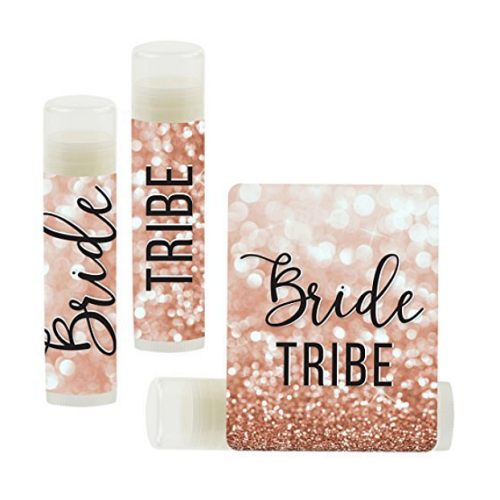 מתנות למסיבת רווקות בזול חבילה של 12 שפתונים Bride Tribe בעיצוב מנצנץ ומהפנט