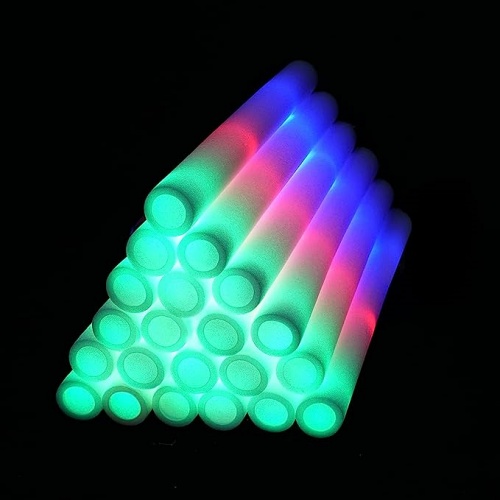 אביזרים זוהרים לרחבה 50 יחידות מקלות קצף אור LED עם 3 מצבים מהבהבים צבעוניים זוהרים - האביזר המושלם שכולם אוהבים בחבילה משתלמת!