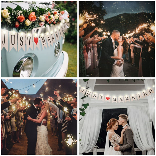 שלט just married לאוטו עם אורות לד חמים ויפים – העיצוב שלכם יבלוט יותר משל כולם וייראה נפלא בתמונות האירוע