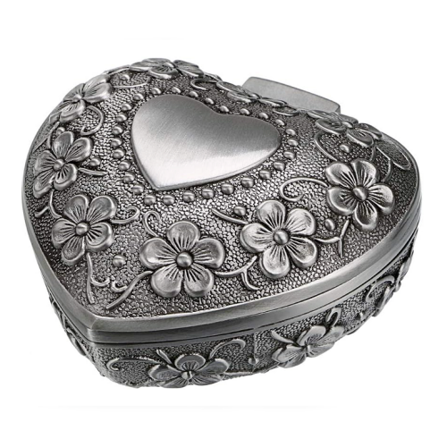 קופסת תכשיטים בצורת לב בעיצוב וינטג' מרתק - מושלם לטקס החתונה לנשיאת הטבעות - מזכרת מושלם מאירוע מושלם
