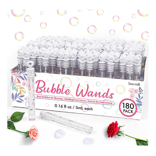 בועות סבון לחתונה ארגז של 180 שרביטי בועות סבון בעיצוב יוקרתי וקסום שמושלם לצביעת האירוע באווירה מהאגדות