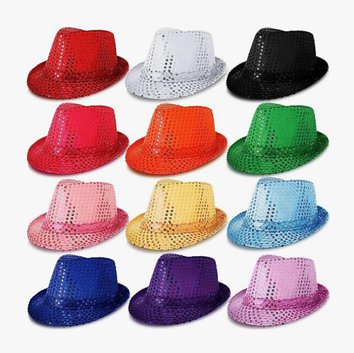 כובעים זוהרים למסיבות חבילה של 12 כובעי פייטים צבעוניים מרהיבים למבוגרים שיעשו לאורחים שלכן הרבה מאוד כיף