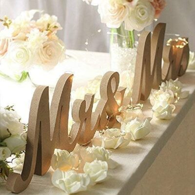 אותיות מעץ לחתונה – MR & MRS במבחר של צבעים...